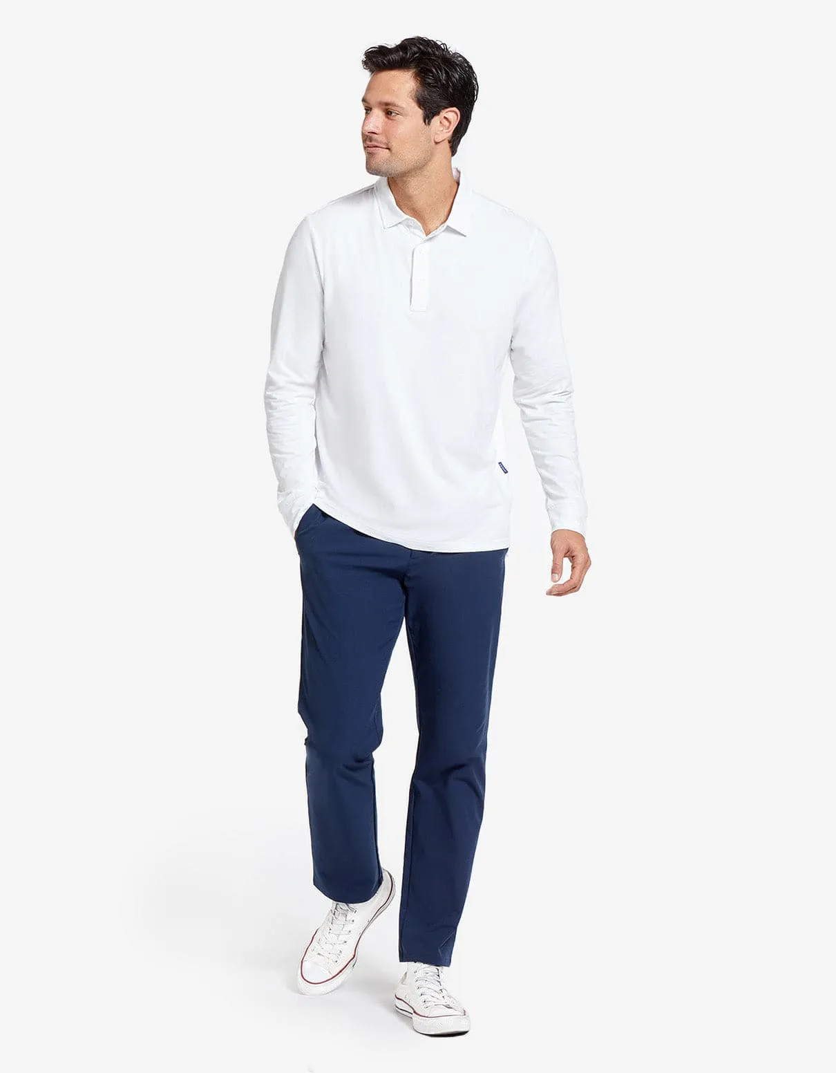 Long Sleeve Relaxed Fit Polo with Cuff UPF 50  Sensitive Collection