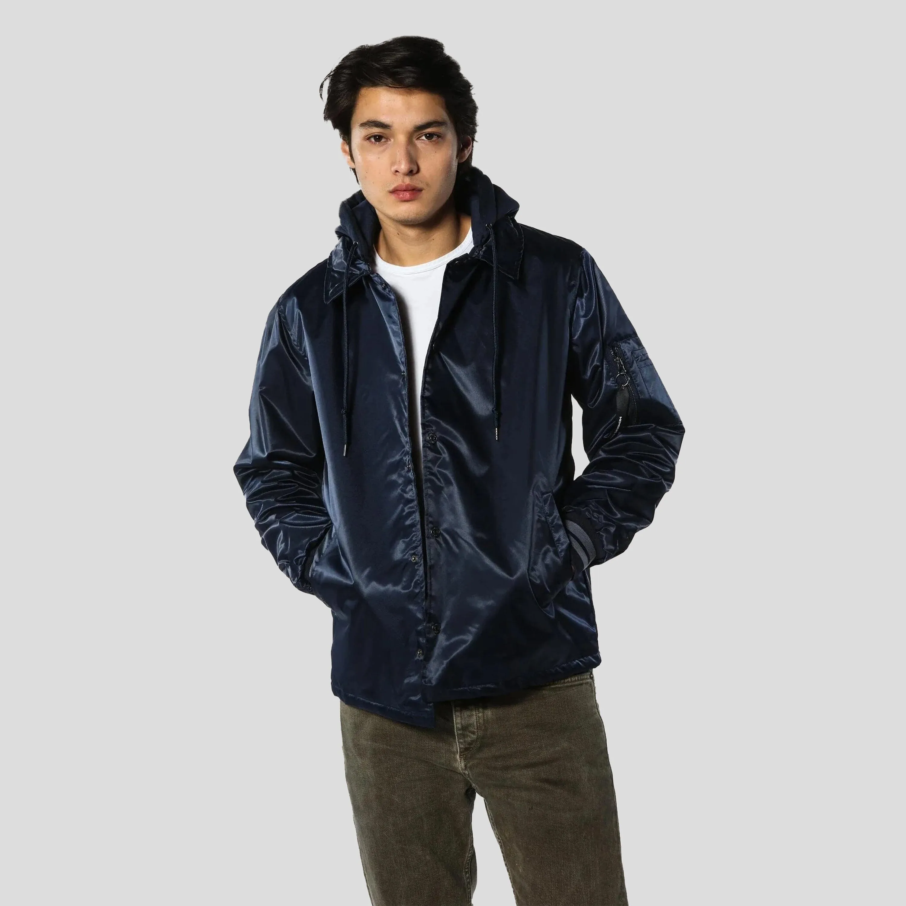 Men's Coach Jacket with Fleece Hood - FINAL SALE