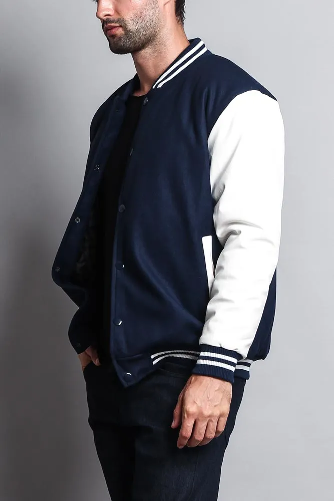 Men's Essential Letterman Varsity Jacket