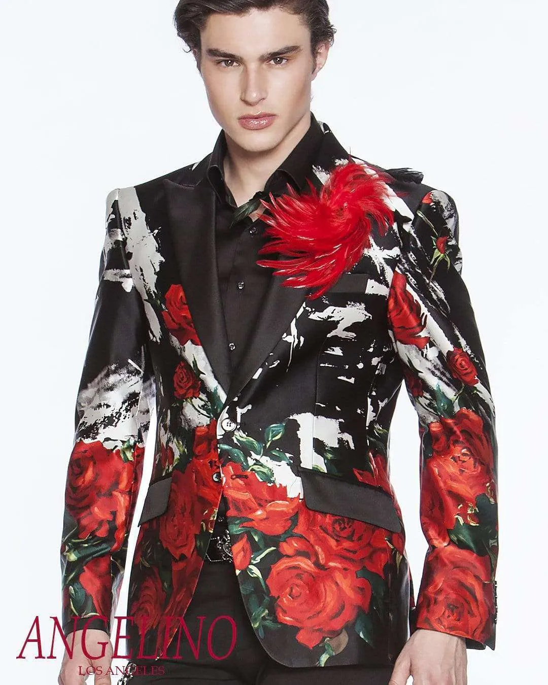 Men's Fashion Luxury Silk Blazer Rose