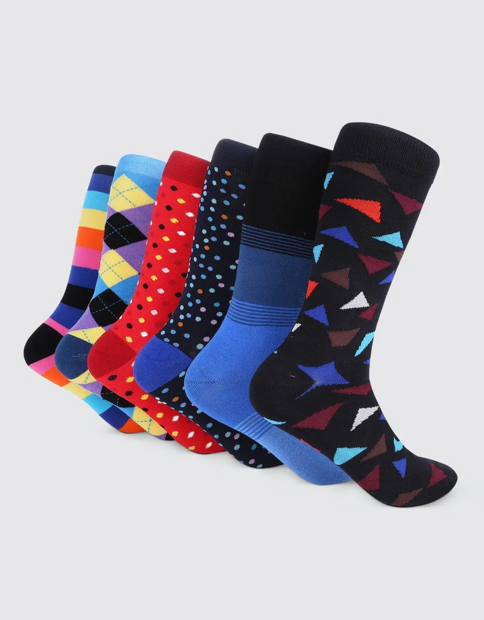 Men's Retro Collection Dress Socks 6 Pack