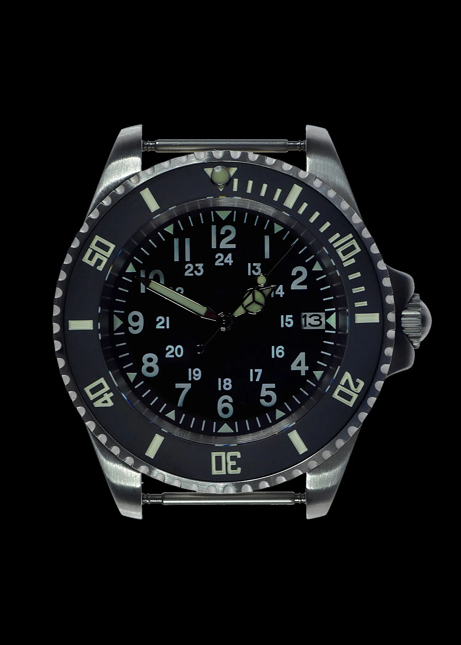 MWC 24 Jewel U.S Pattern 300m Automatic Military Divers Watch with Sapphire Crystal and Ceramic Bezel on a NATO Webbing Strap