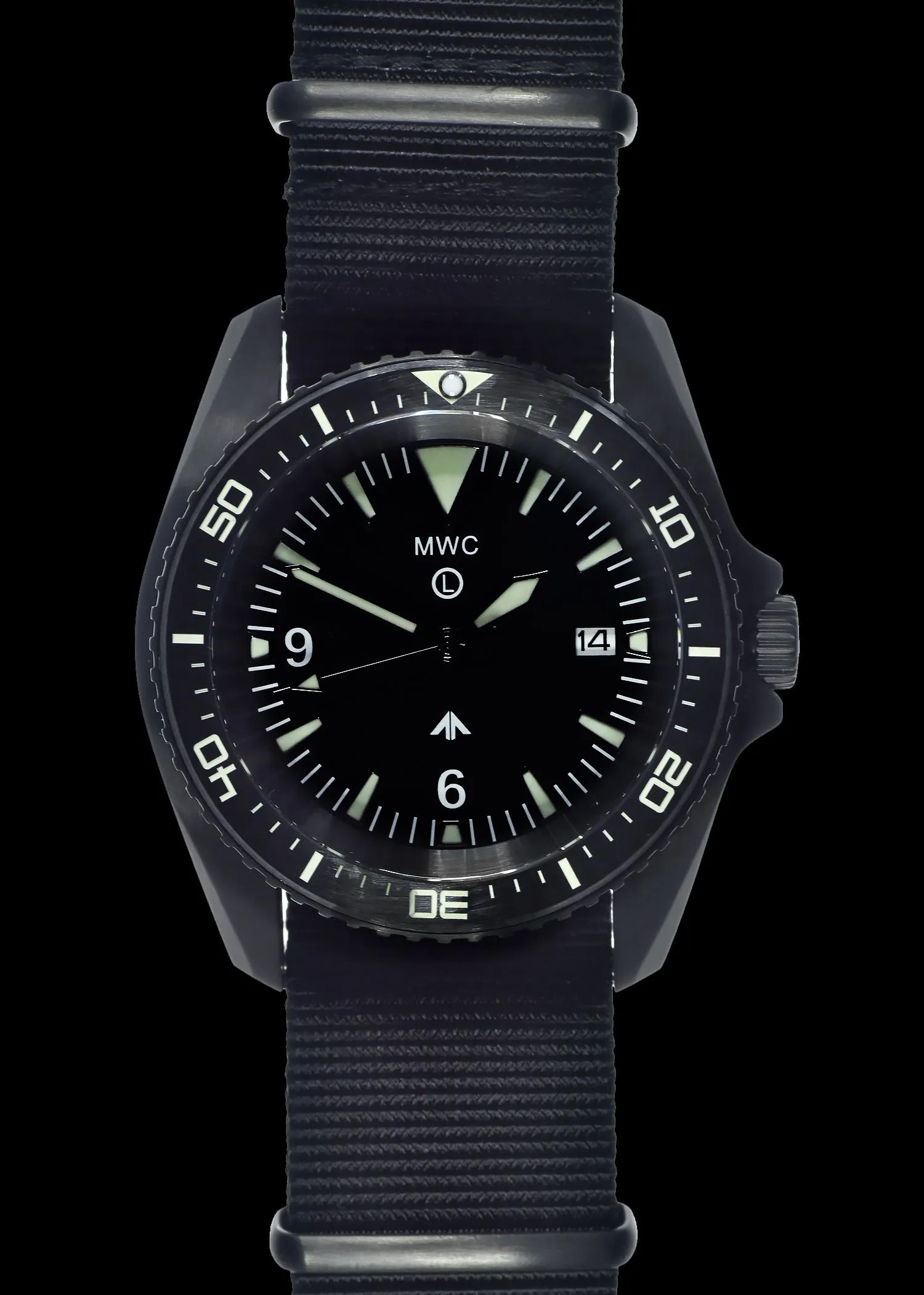 MWC Heavy Duty 300m Military Divers Watch in PVD Steel Case with Sapphire Crystal and Ceramic Bezel (Quartz)