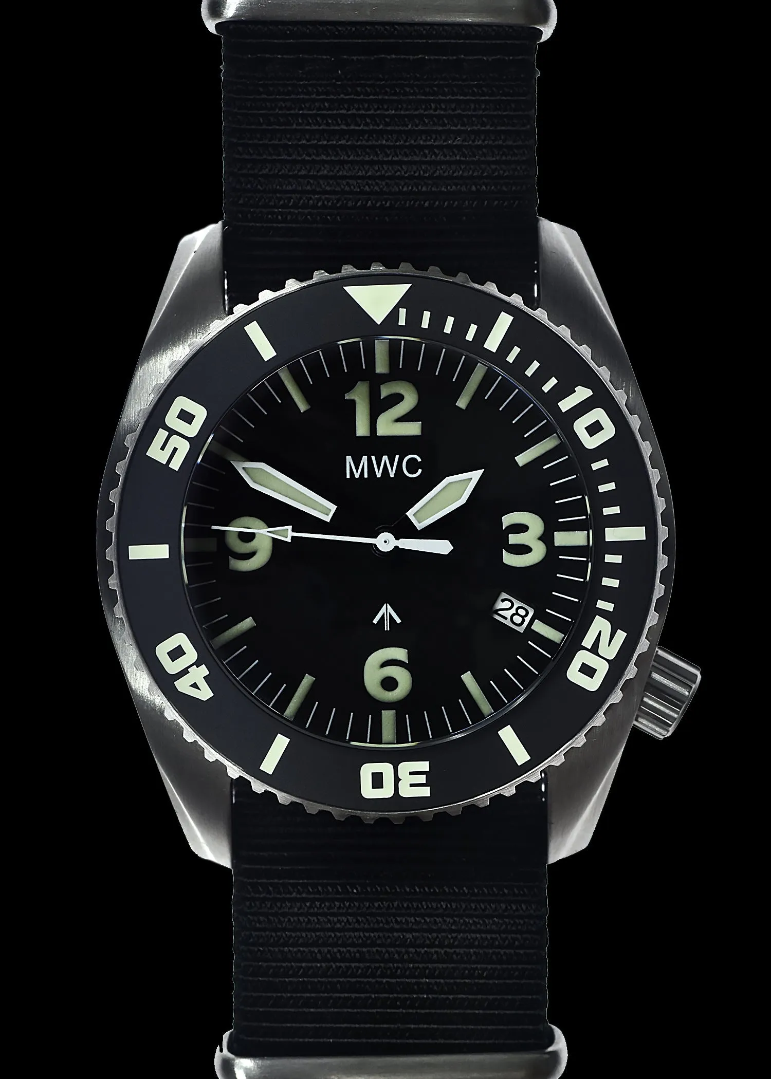 MWC "Depthmaster" 100atm / 3,280ft / 1000m Water Resistant Military Divers Watch in Stainless Steel Case with Helium Valve (Quartz)