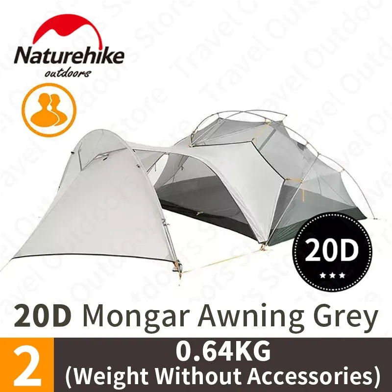 NatureHike Mongar Camping Tent - Ultralight 2-Person 20D Nylon Silicone Outdoor Hiking Tent with Free Tent Footprint