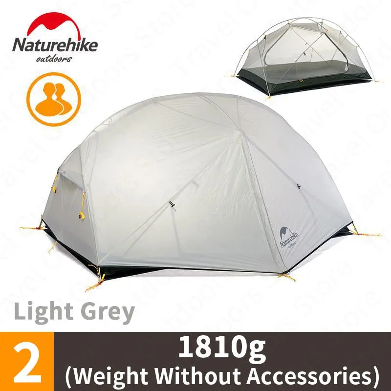 NatureHike Mongar Camping Tent - Ultralight 2-Person 20D Nylon Silicone Outdoor Hiking Tent with Free Tent Footprint