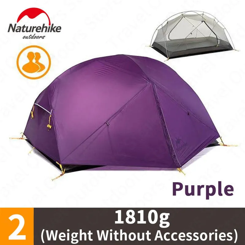 NatureHike Mongar Camping Tent - Ultralight 2-Person 20D Nylon Silicone Outdoor Hiking Tent with Free Tent Footprint