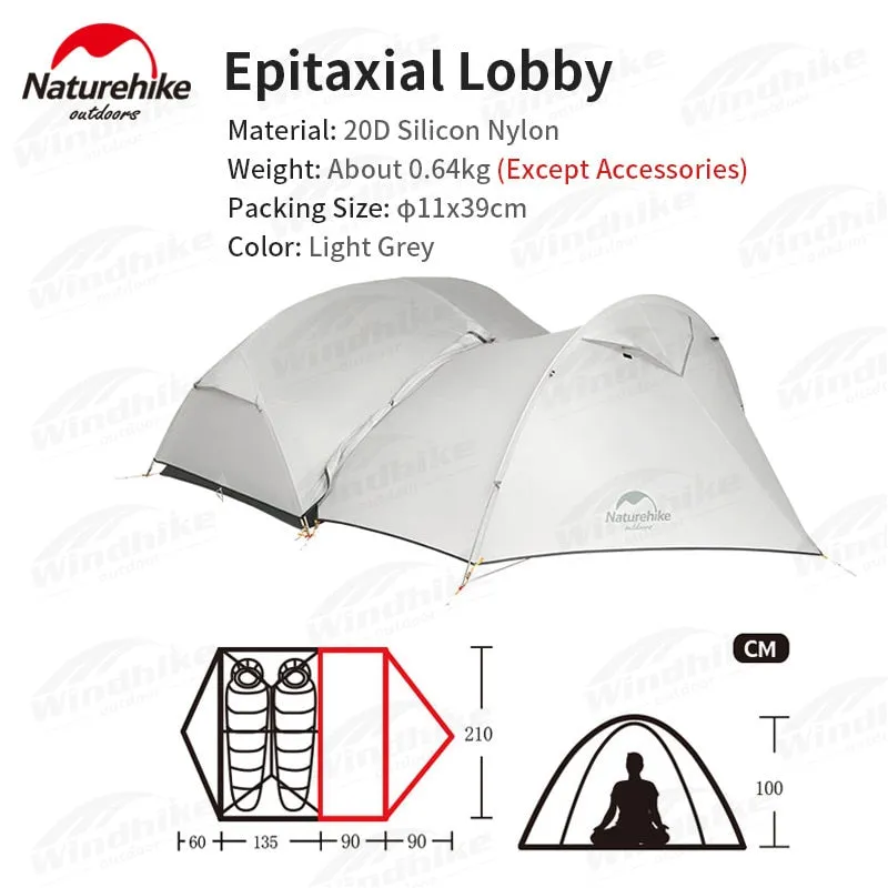 NatureHike Mongar Camping Tent - Ultralight 2-Person 20D Nylon Silicone Outdoor Hiking Tent with Free Tent Footprint