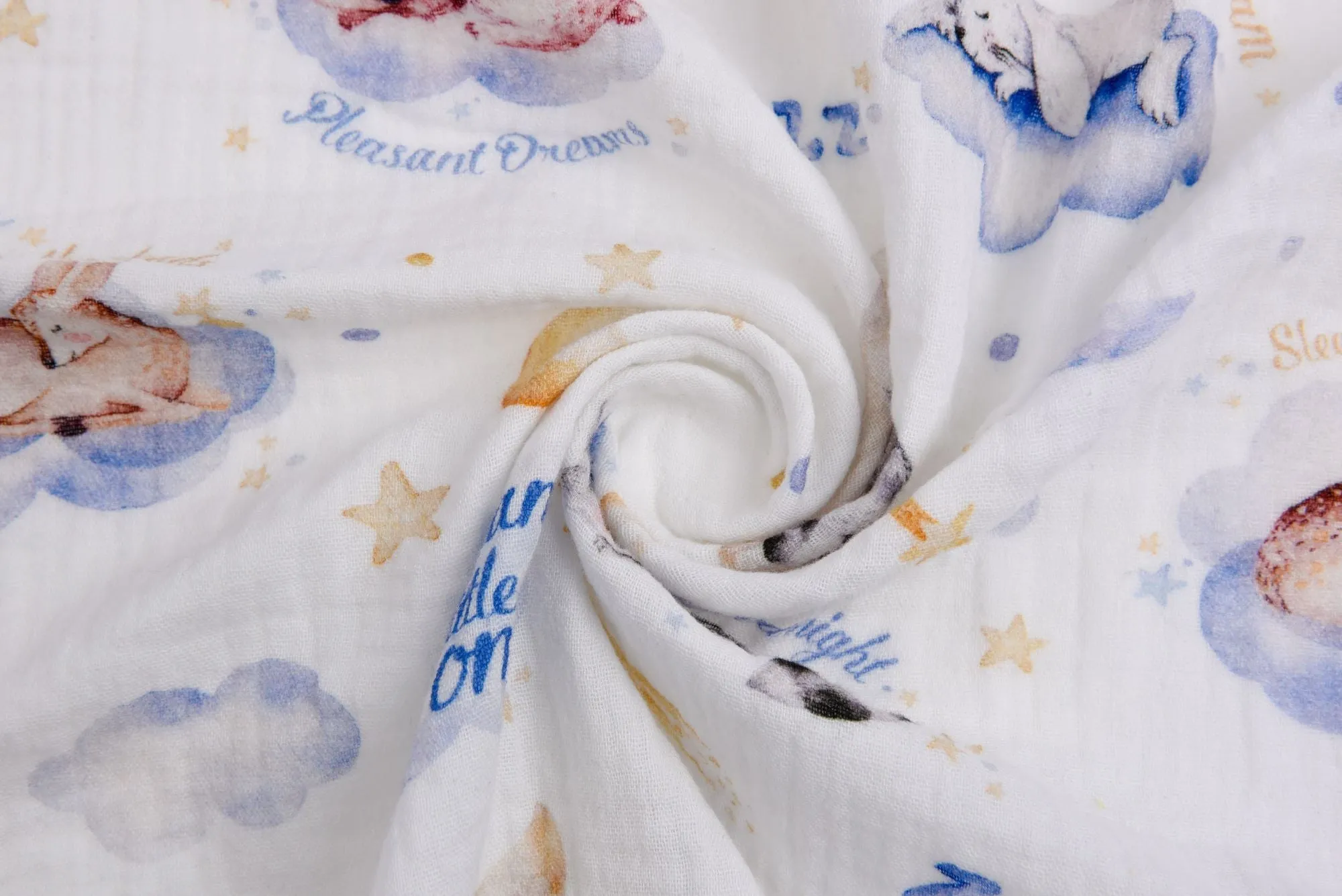 Organic Double Gauze Muslin Digital Kids Children Print Fabric