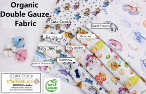 Organic Double Gauze Muslin Digital Kids Children Print Fabric