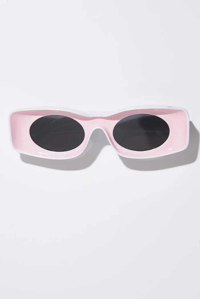 Pink & White Retro Sunglasses