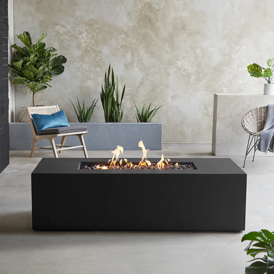 PORTER 72" RECTANGLE PROPANE FIRE TABLE, CHARCOAL