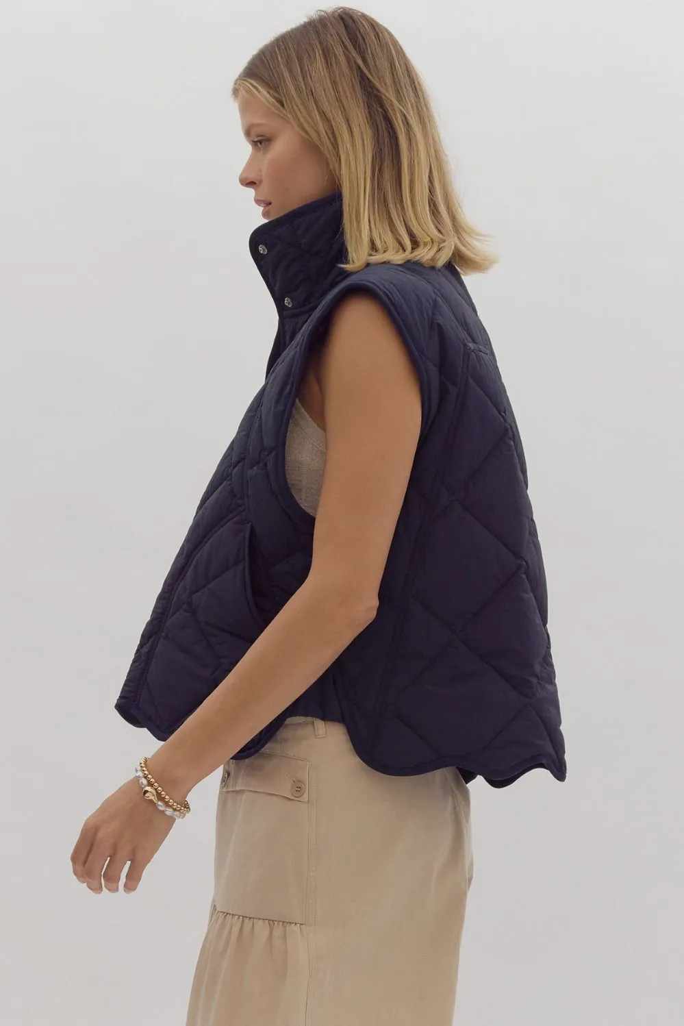 Quilted Scallop Vest