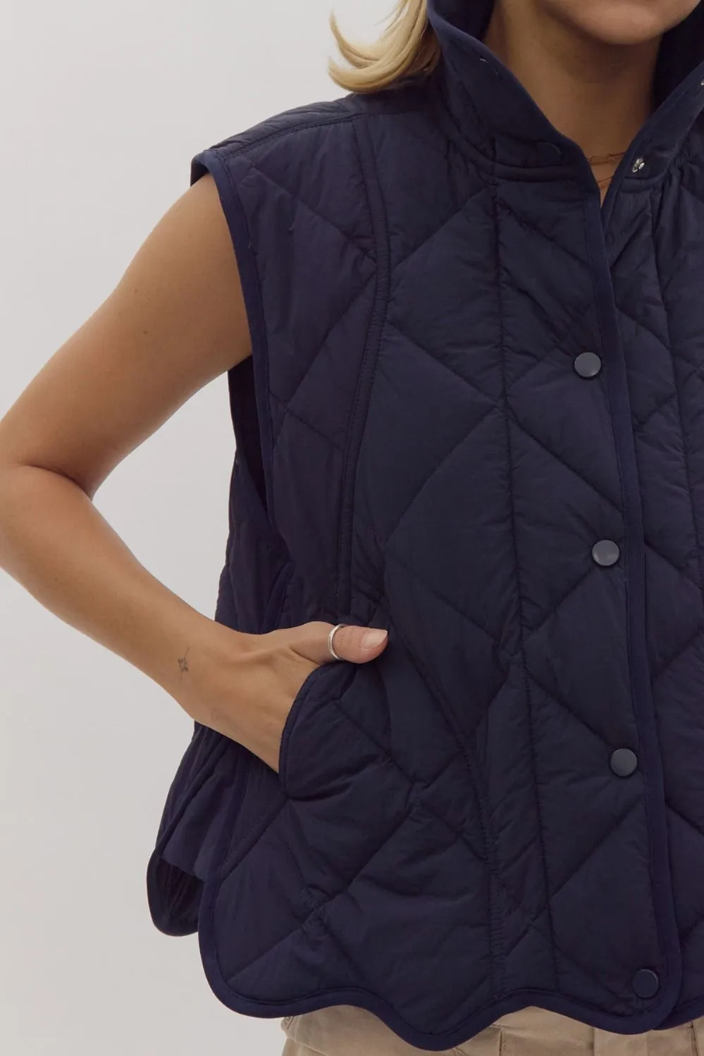 Quilted Scallop Vest