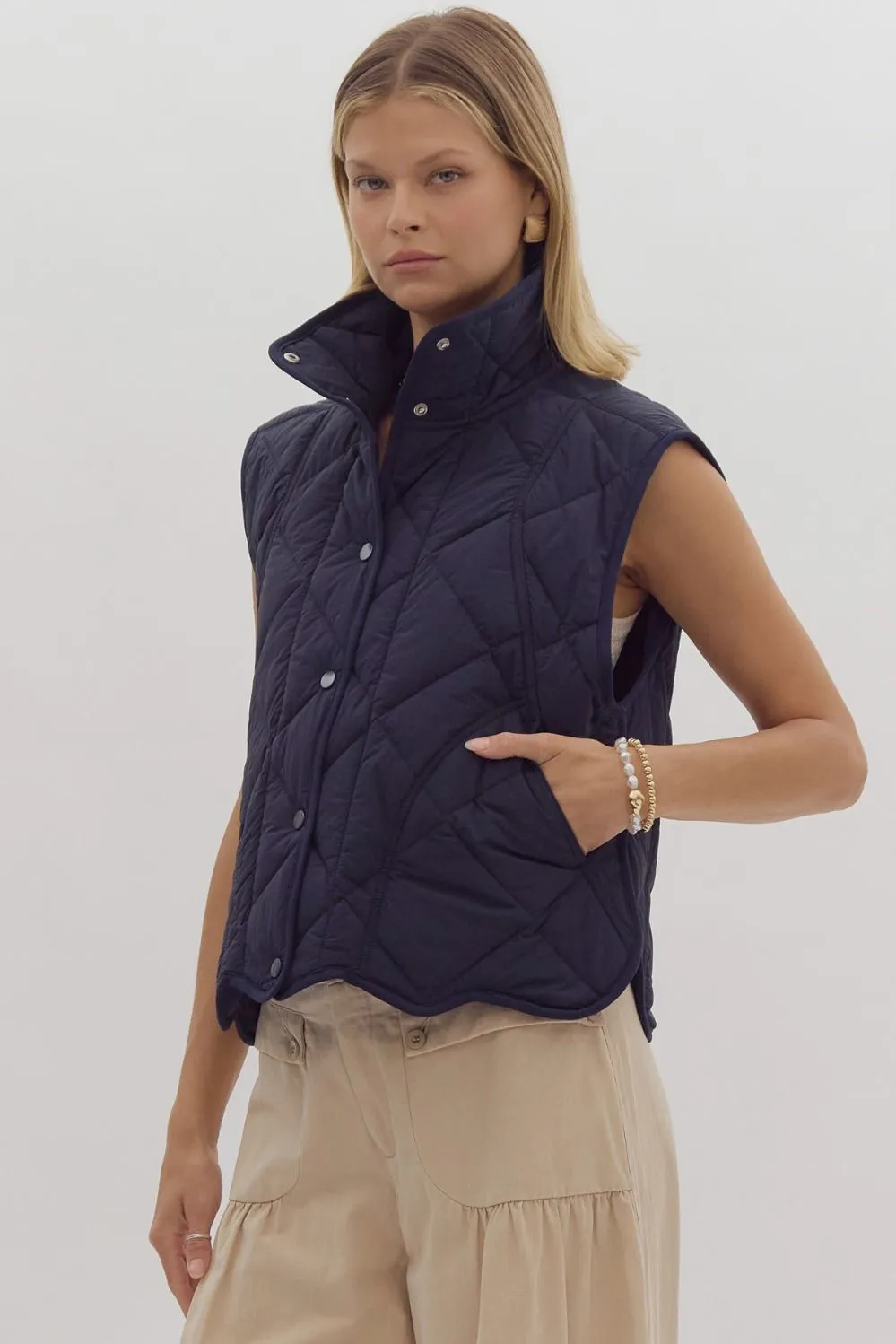 Quilted Scallop Vest