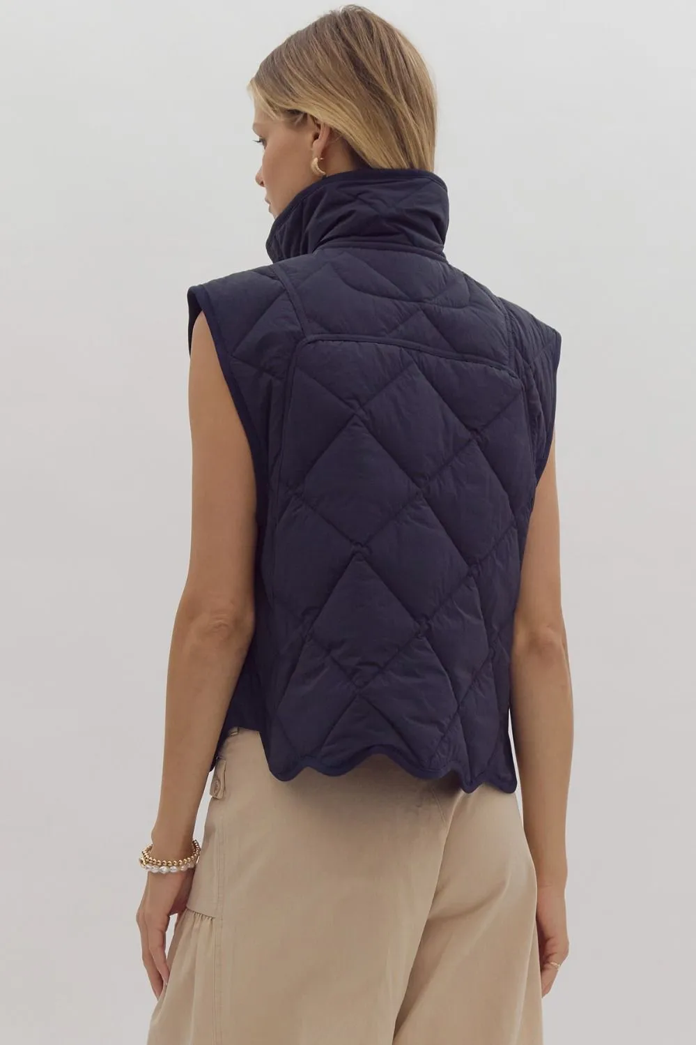 Quilted Scallop Vest