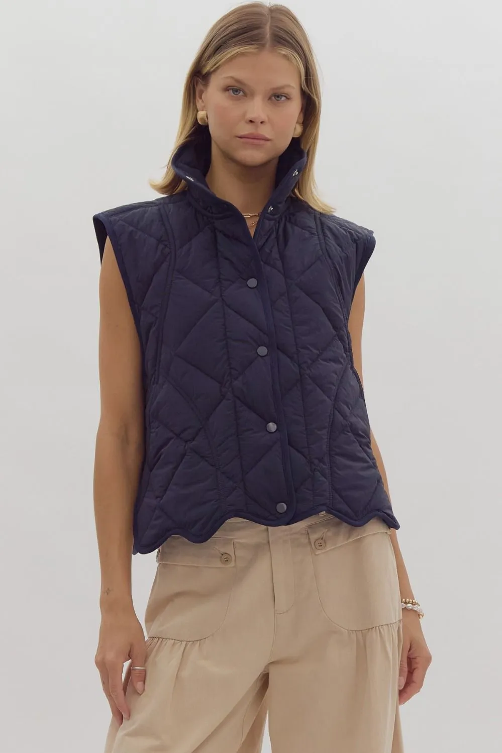 Quilted Scallop Vest