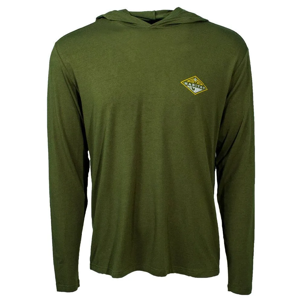 "Hooded Captain" Olive Long Sleeve T-shirt