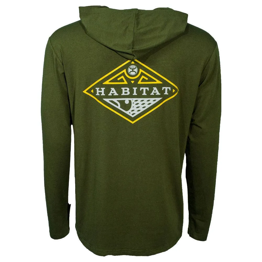 "Hooded Captain" Olive Long Sleeve T-shirt