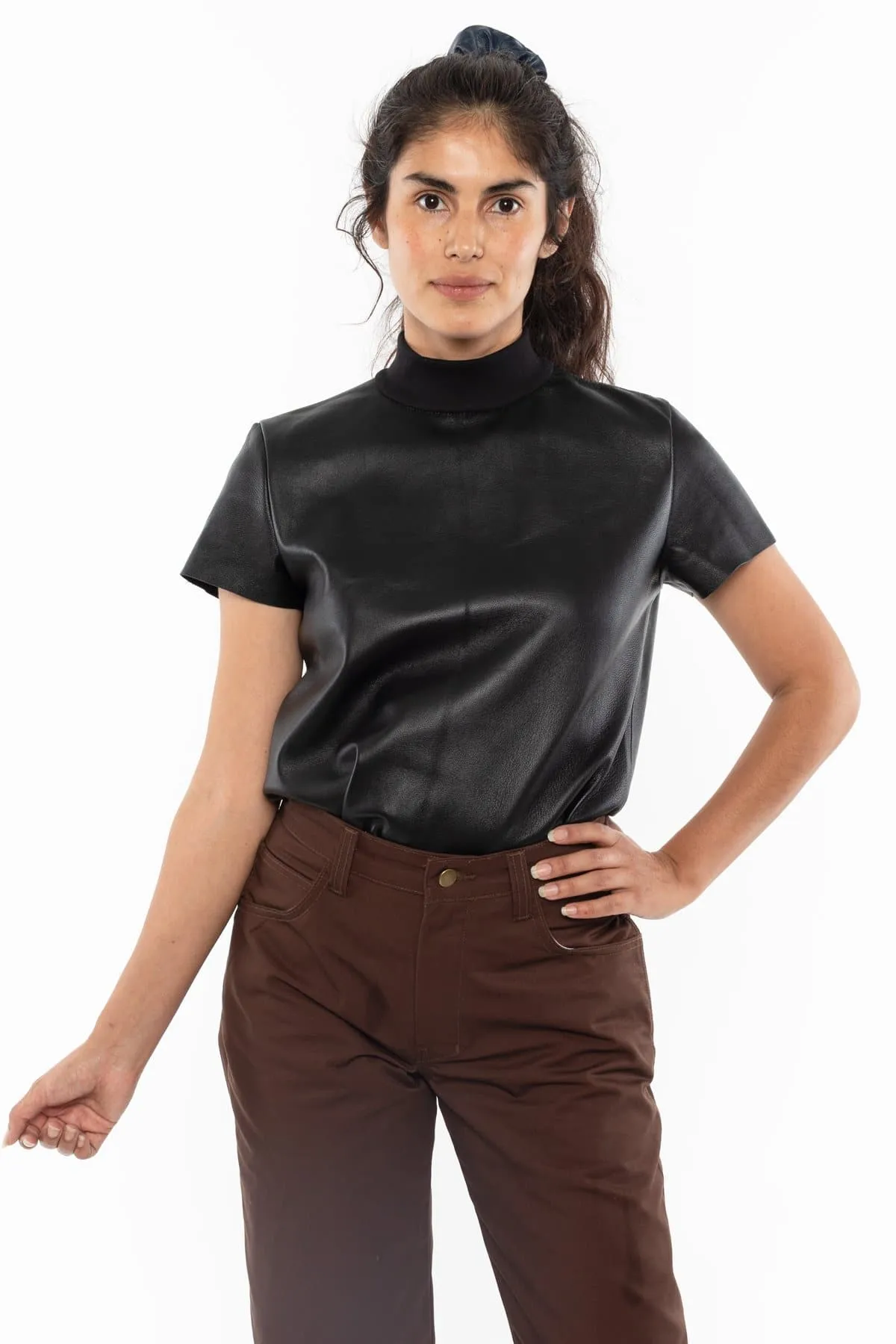 RLTH3401 - Leather Mockneck Tee