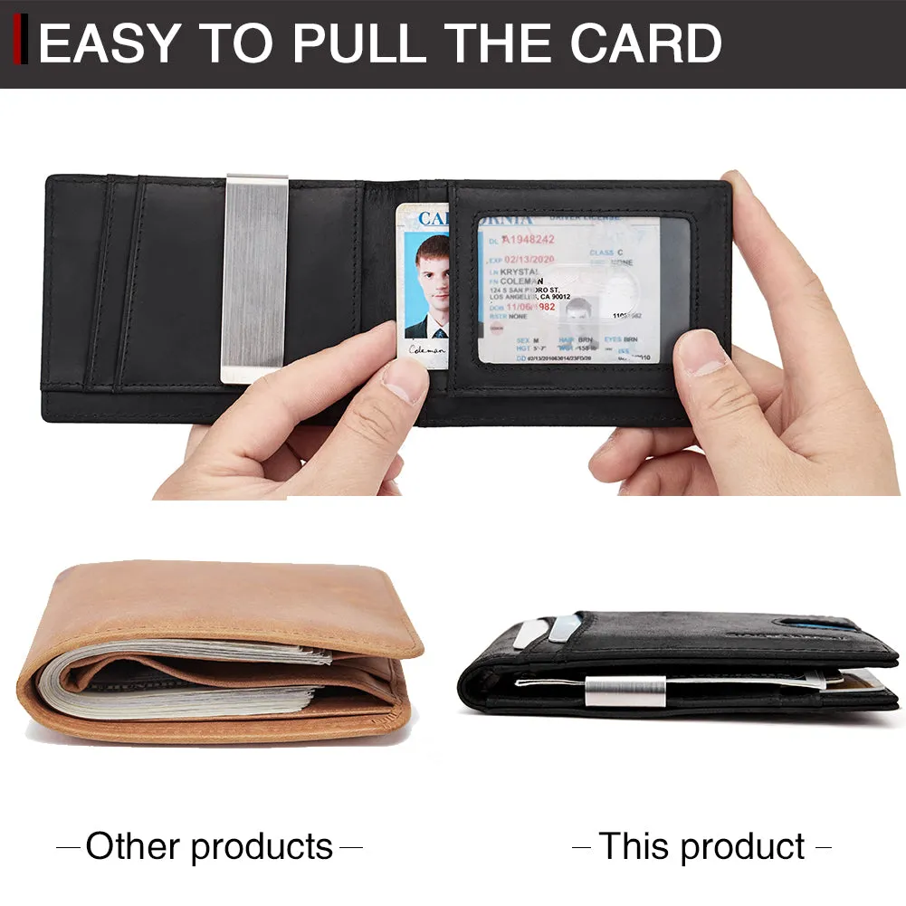 Rozenn RFID-blocking Leather Bifold Wallet for Men