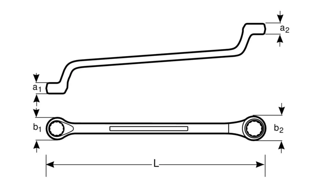 Sandvik Belzer Metric Deep Offset Double Ring End Wrenches with Chrome Finish 2Z-19/32-11/6