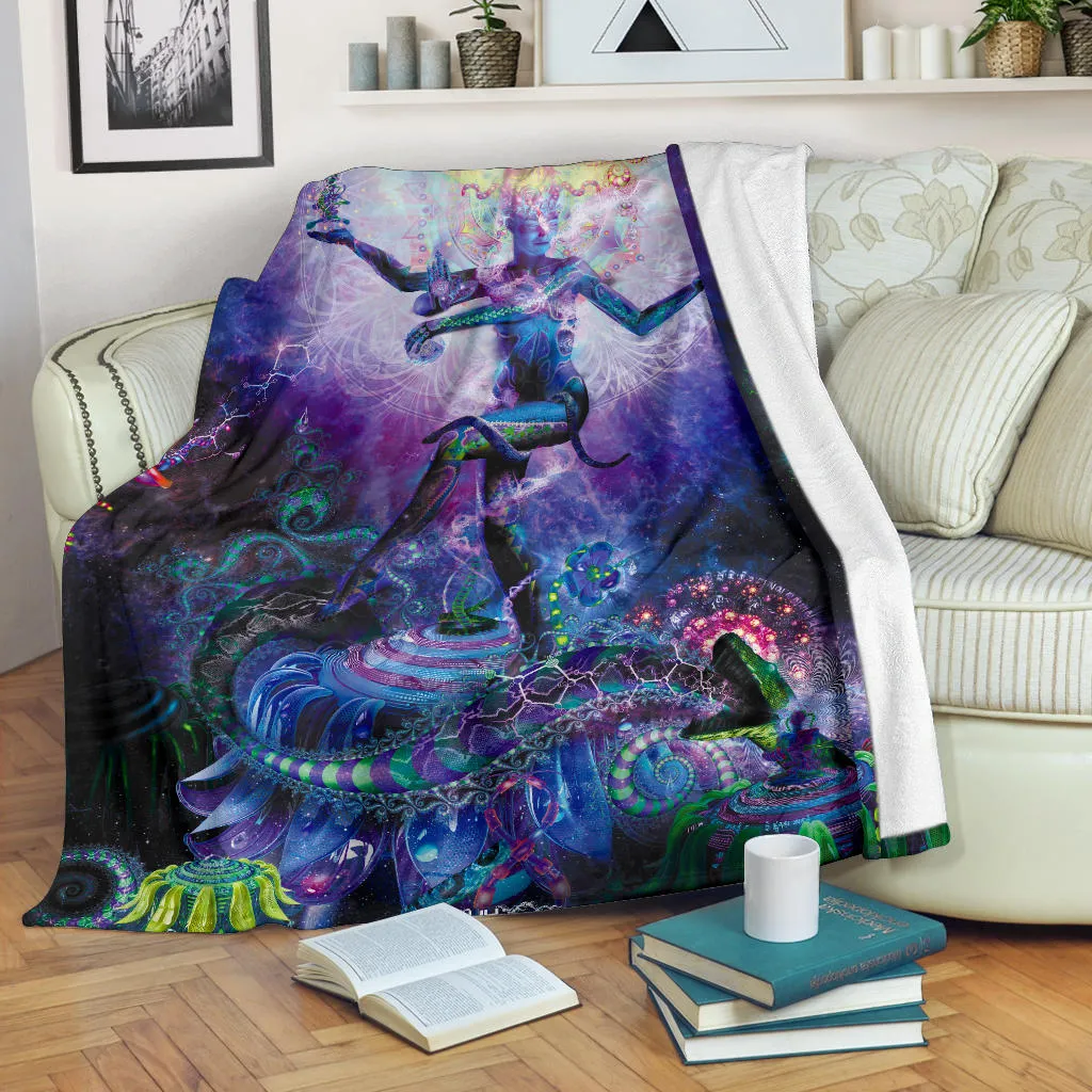 Serpentine Apotheosis (Dancing Shiva) Micro Fleece Blanket