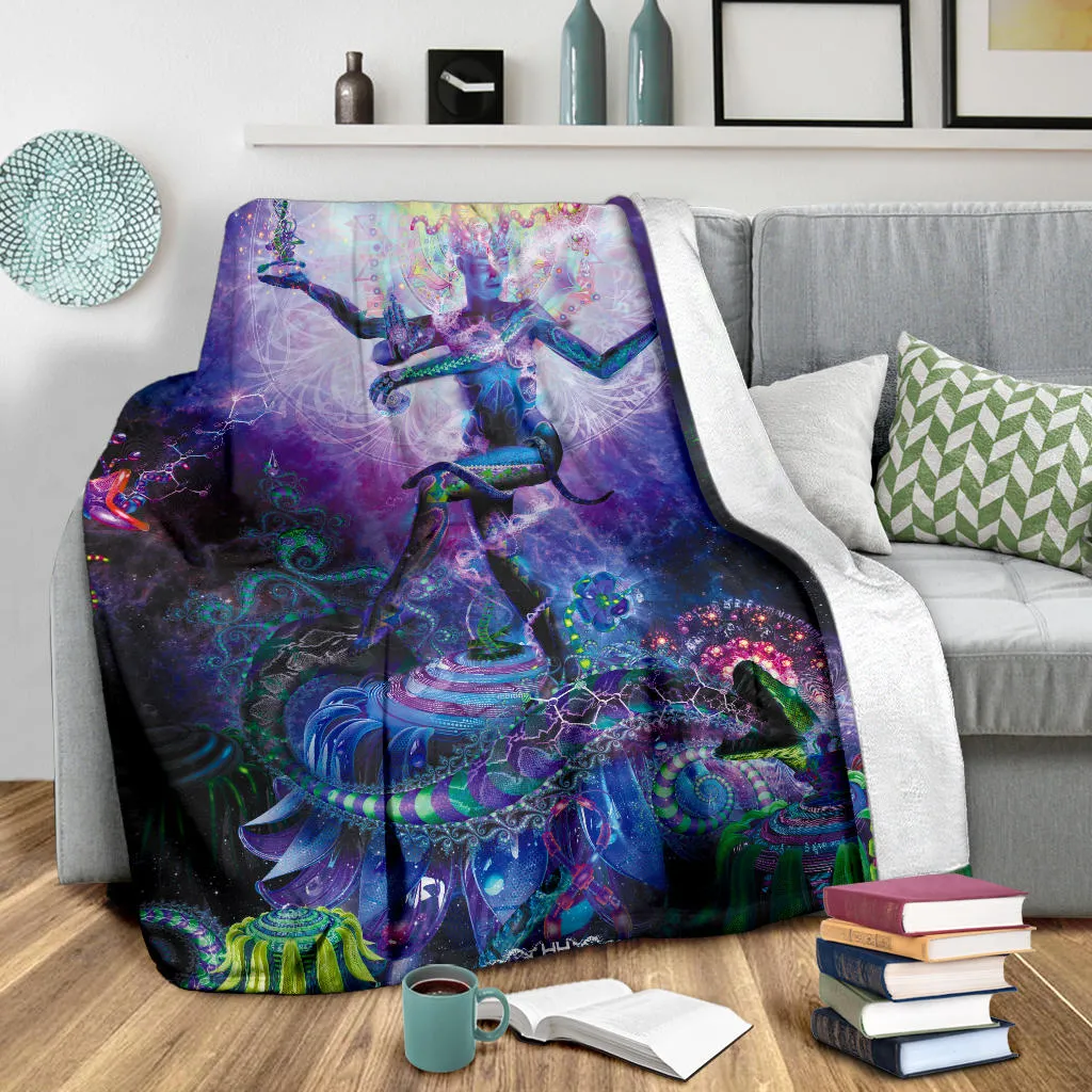 Serpentine Apotheosis (Dancing Shiva) Micro Fleece Blanket