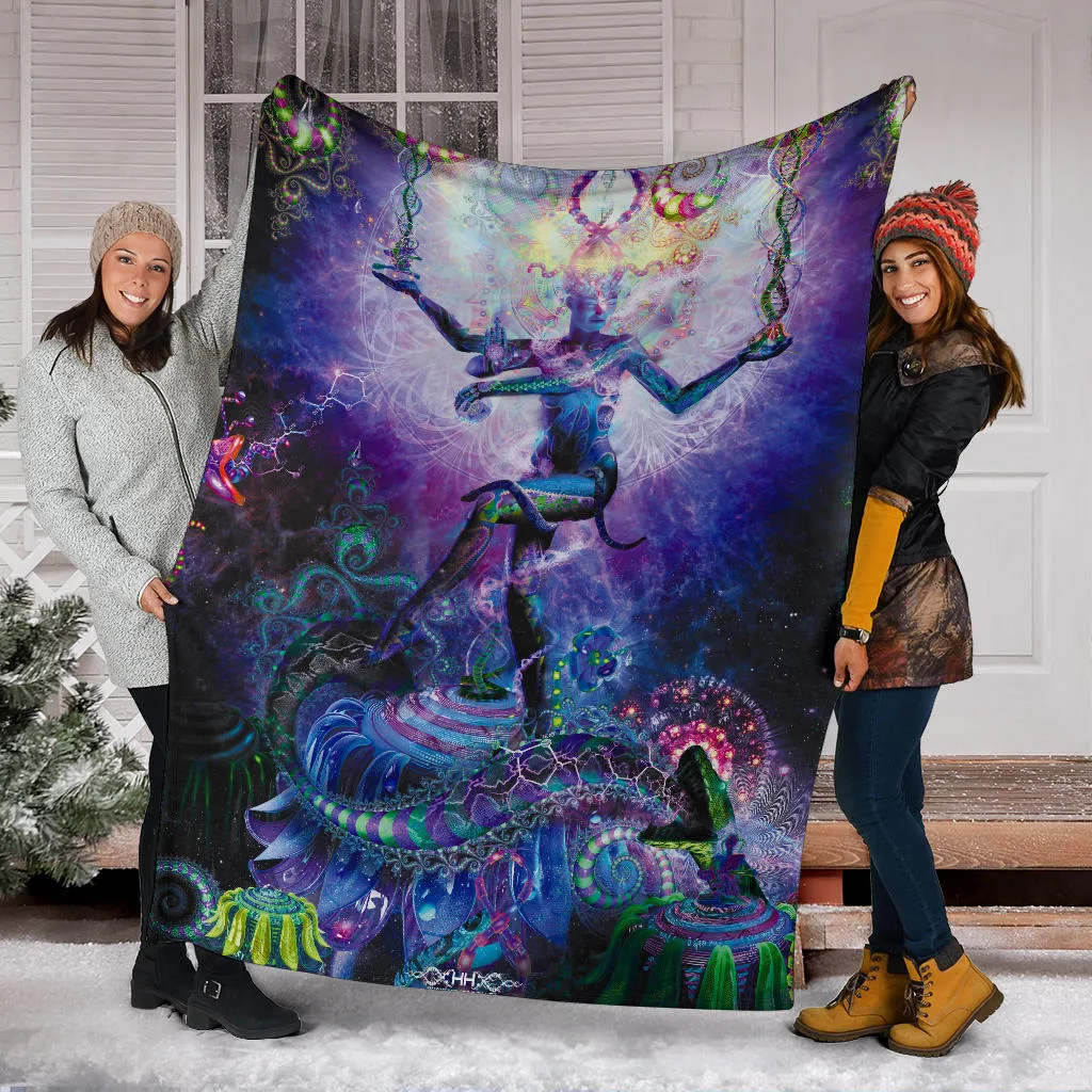 Serpentine Apotheosis (Dancing Shiva) Micro Fleece Blanket