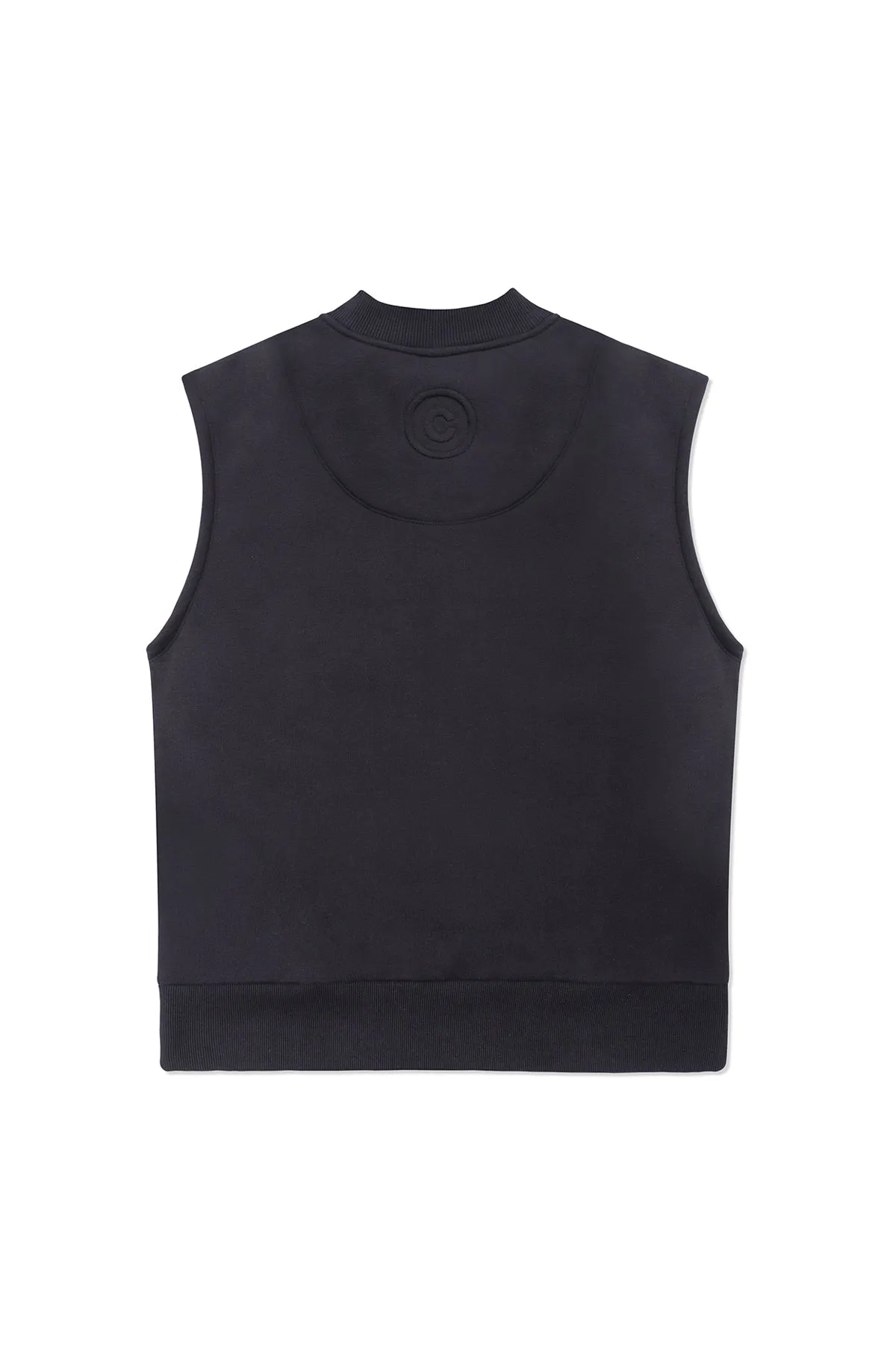 SLEEVELESS FLEECE SWEATSHIRT IN BLACK