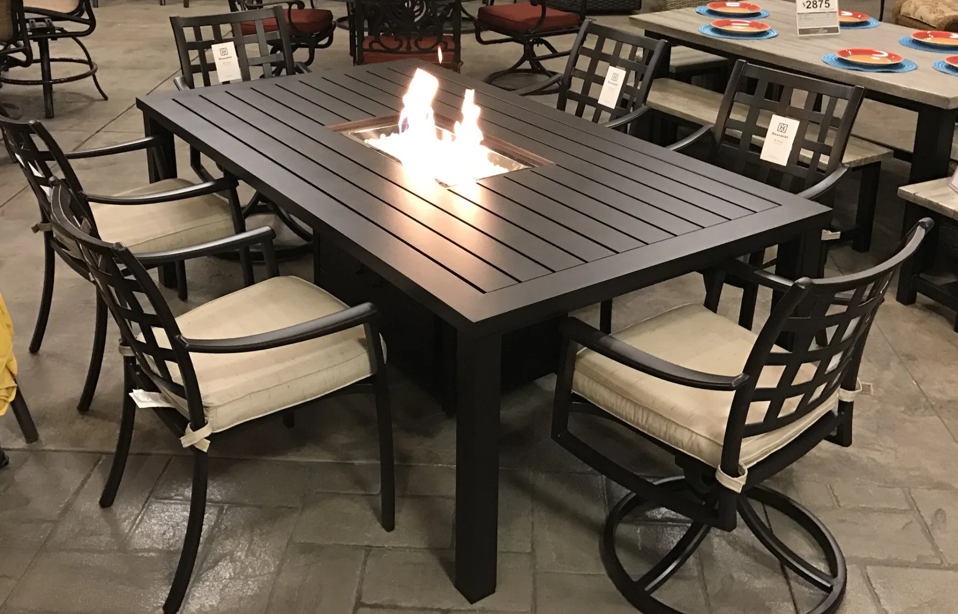 Stratford Outdoor Fire Pit Dining Set