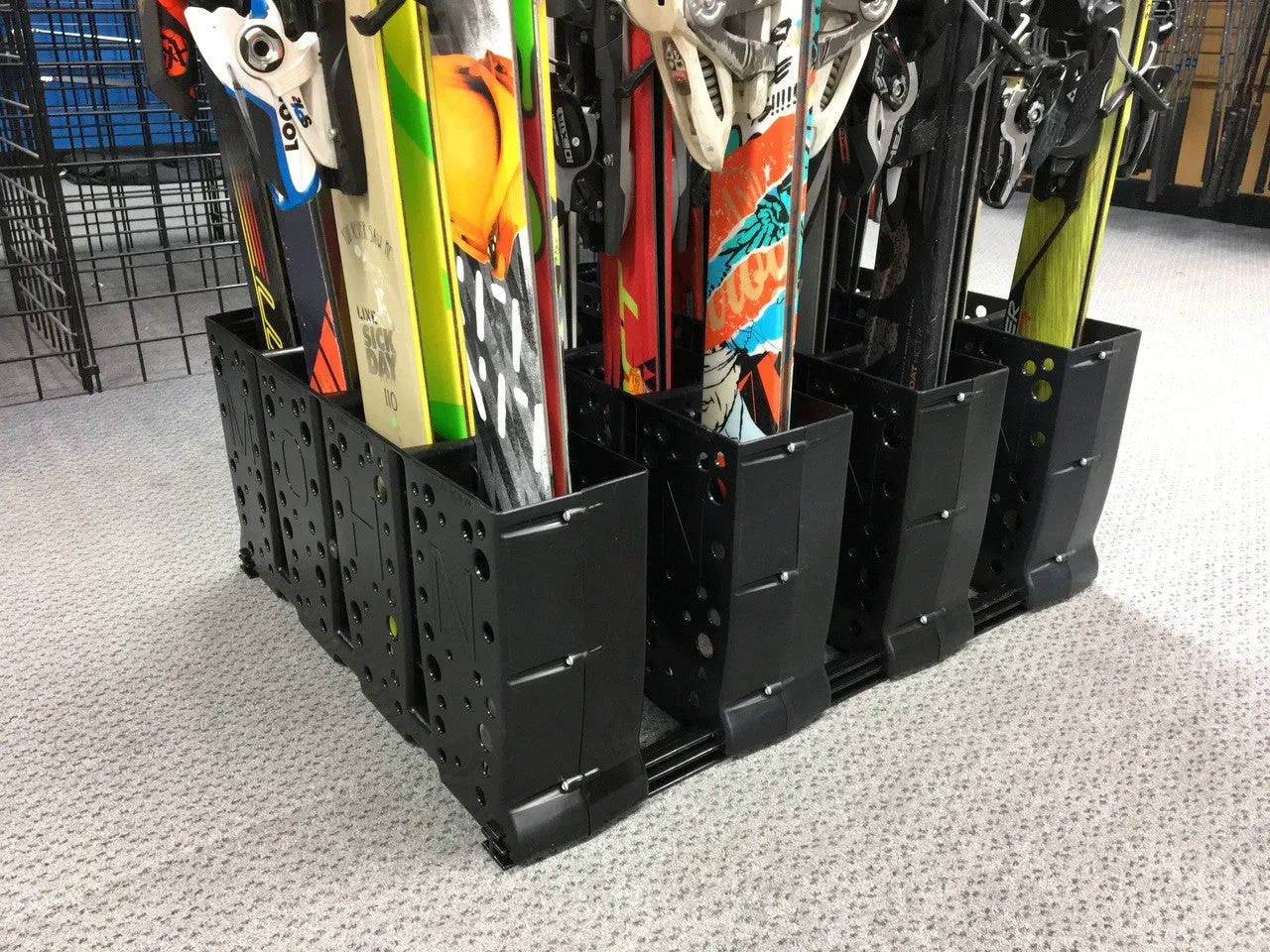 Telluride Ski Storage Rack for Rental Shops | Holds up to 16 Pairs of Skis