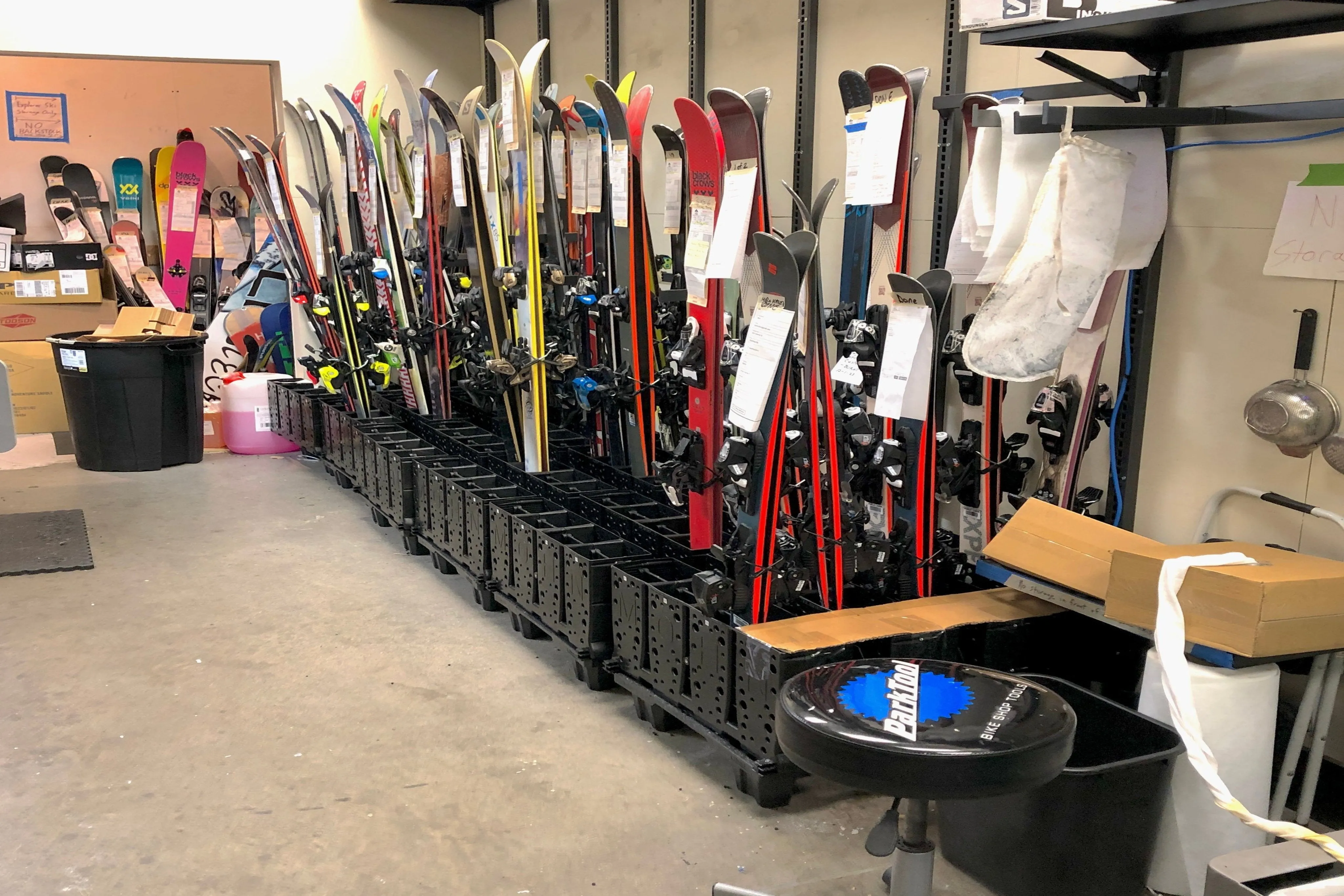 Telluride Ski Storage Rack for Rental Shops | Holds up to 16 Pairs of Skis