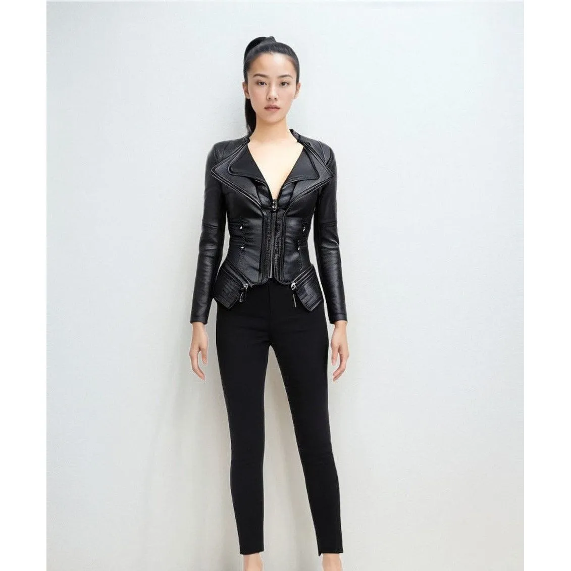 The Clara Faux Leather Moto Jacket