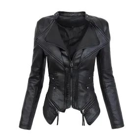 The Clara Faux Leather Moto Jacket