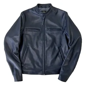 The Lodi - Black Banded Collar Moto Jacket