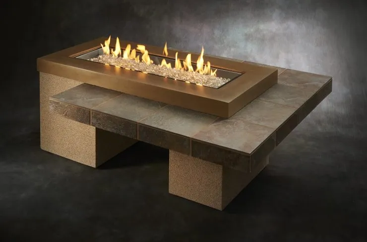 Uptown Linear Gas Fire Pit Table