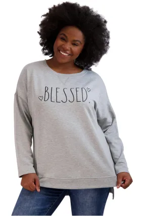 Women's Plus Size "BLESSED" HiLo Pullover Sweatshirt