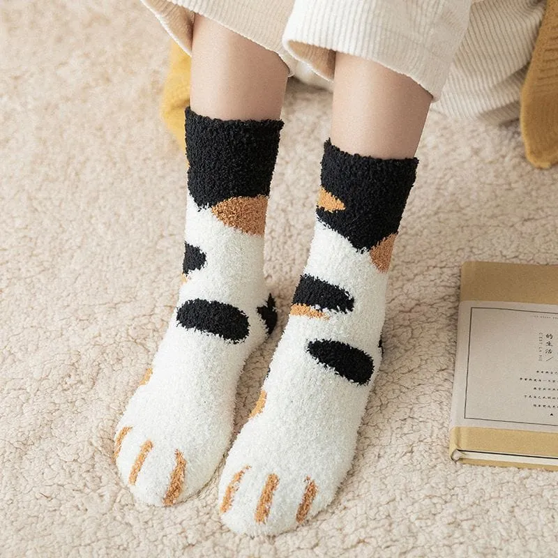 Women's Thick Thermal Calf High Socks in  6 Playful Animal Prints