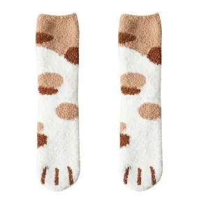 Women's Thick Thermal Calf High Socks in  6 Playful Animal Prints