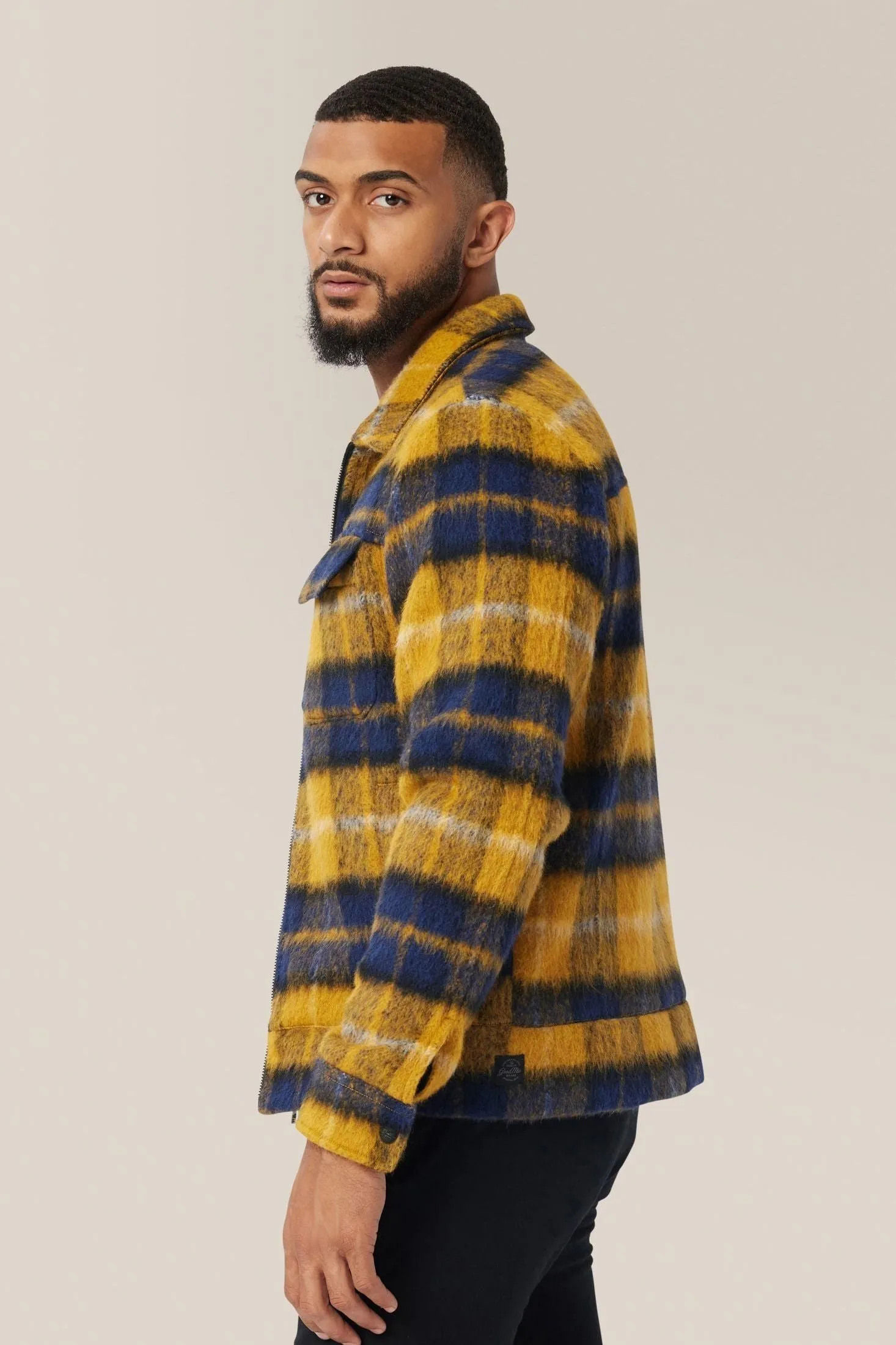 Zip Up Jacket | Plaid Wool Blend